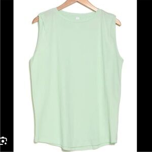 NWOT Z By Zella Vintage Wash Relaxed Mint Green Cotton Tank size Small